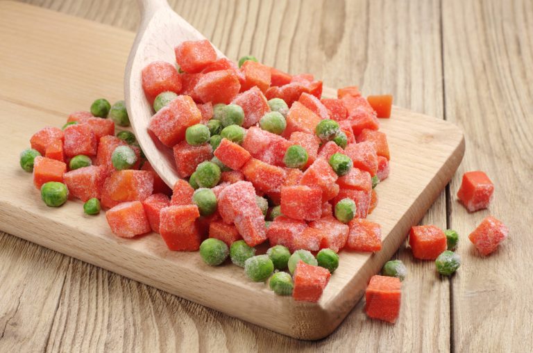 Frozen carrots and peas